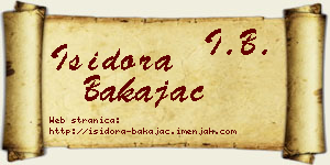 Isidora Bakajac vizit kartica